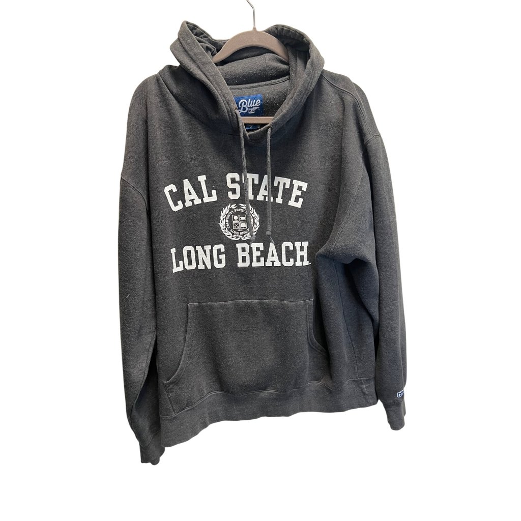 Cal State Long Beach Gray Hoodie Xl By Blue 84 Cotton/Poly Blend Pullover Sweats